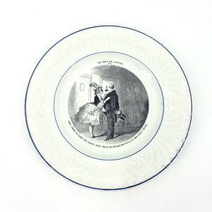 French CREIL & MONTEREAU Transferware Plate